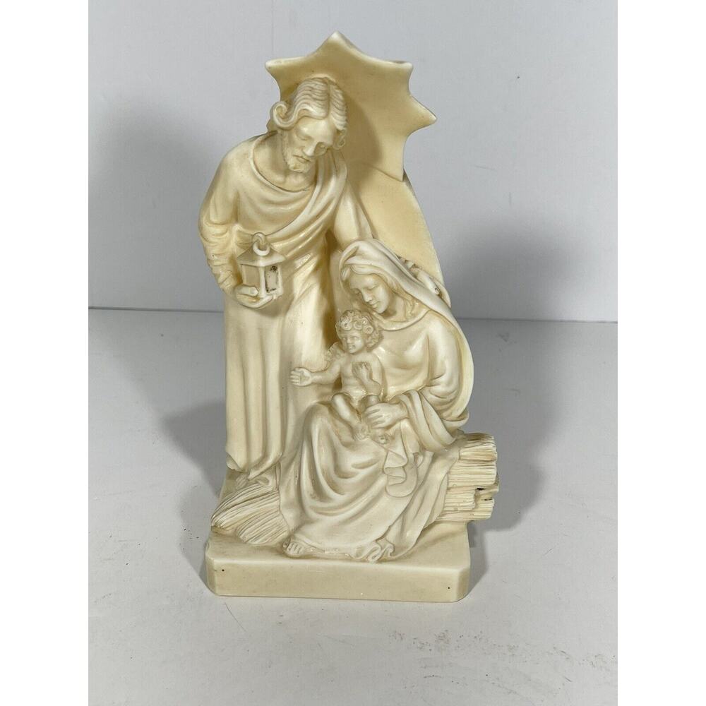 Holy Family Resin Stone Cast Statue Made In Italy Bethel Star Joseph Mary Jesus‎